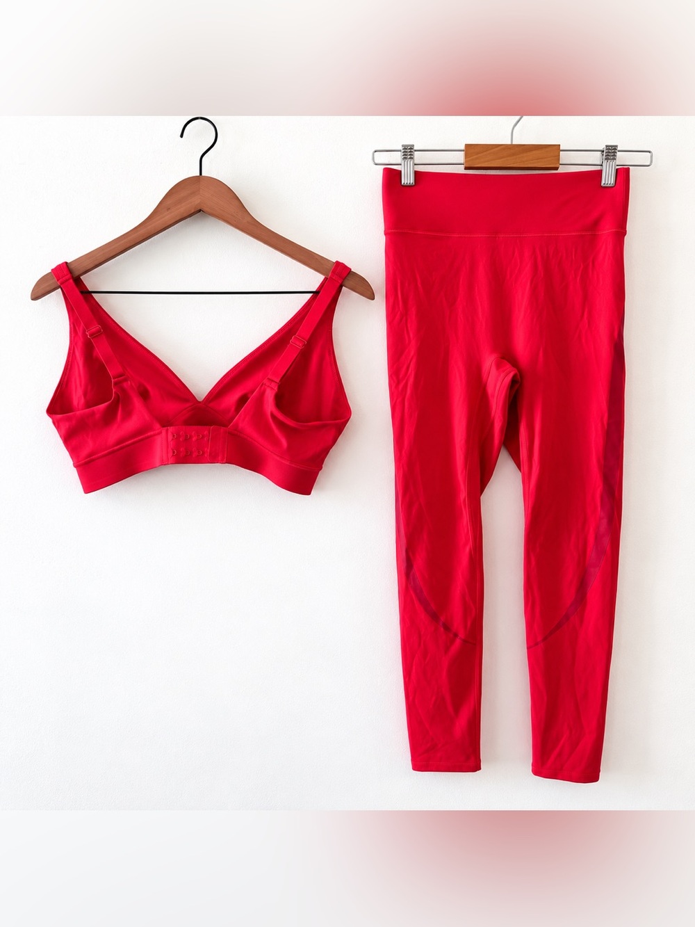 BANDIER Lollipop Tango Red Matching Activewear Set Leggings S Bra M